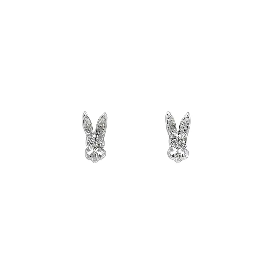 Earrings with White Gold Bunny motif