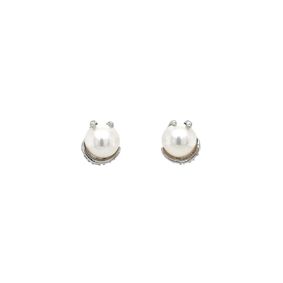 Pecky Earrings with White Gold Pearl