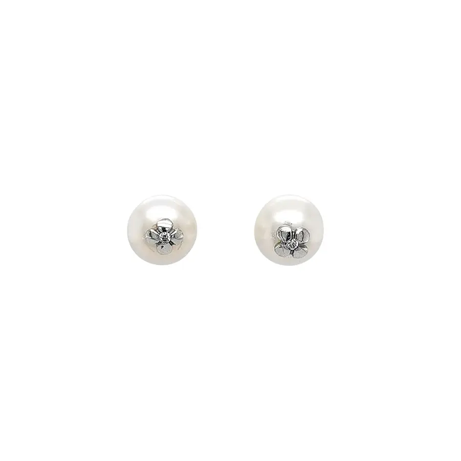 Pecky Earrings with White Gold Pearl