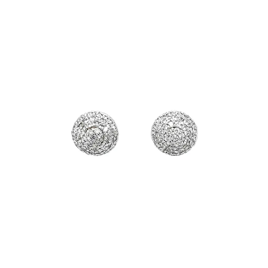 Precision Earrings with White Gold and Sparkling Zircons