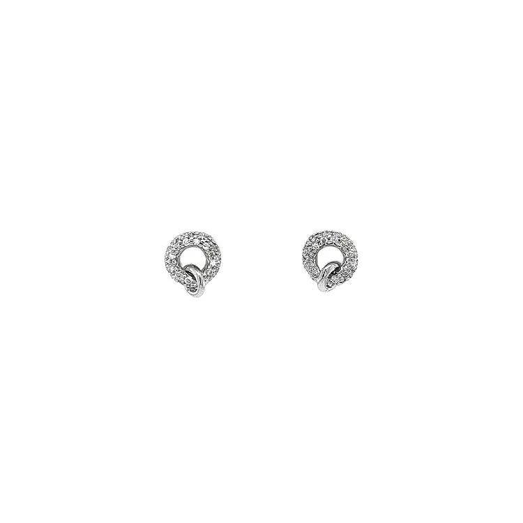 Earrings with White Gold Zircons