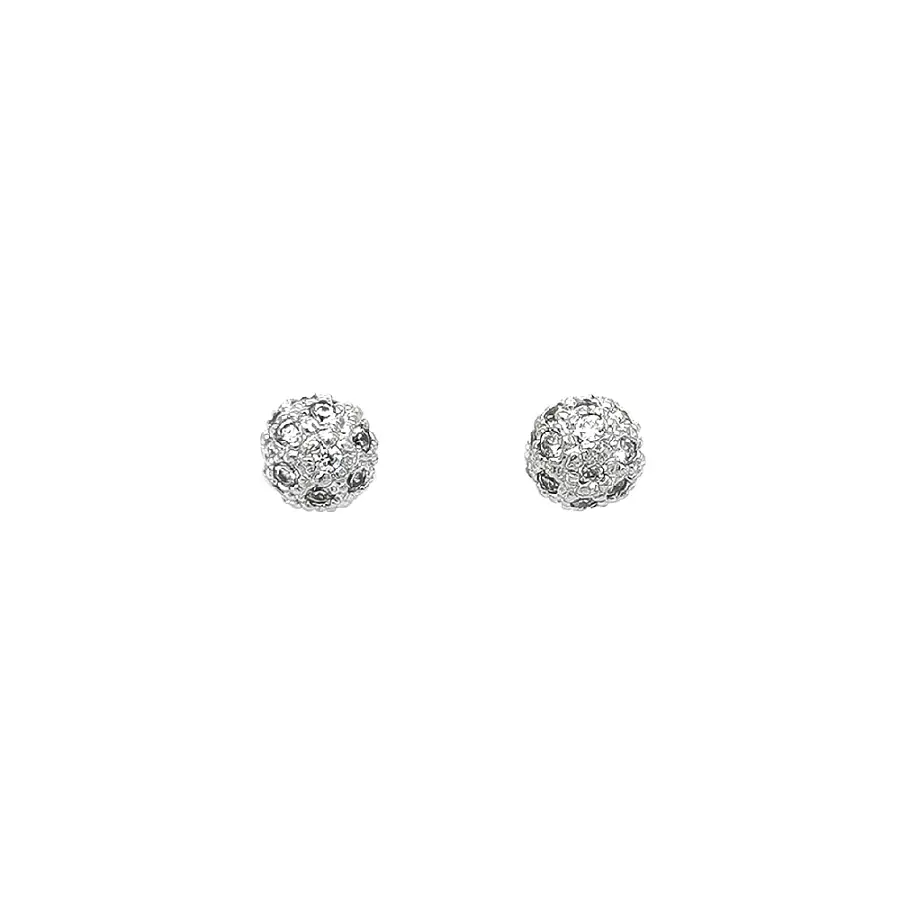 Luxury Ball Earrings with Fine Zirconia Decoration