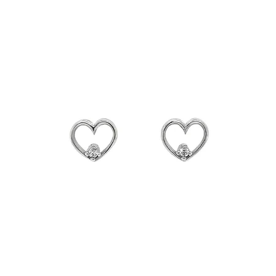 Pecky Heart Earrings with Zircons