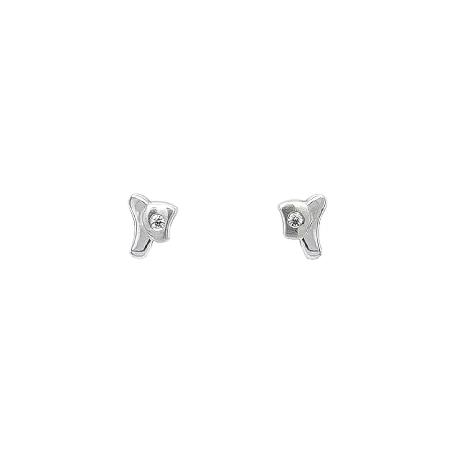 Earrings with White Gold Zircons