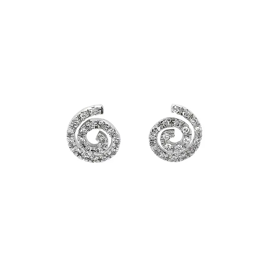 White Gold Earrings with Fine Spiral Structure