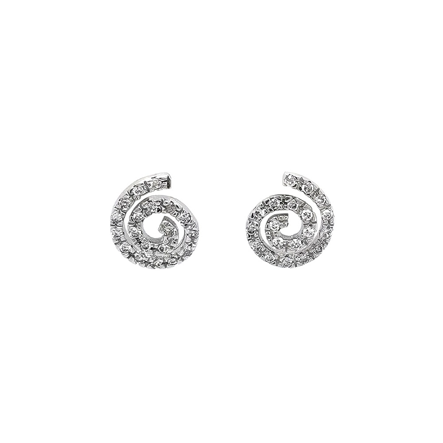 White Gold Earrings with Fine Spiral Structure
