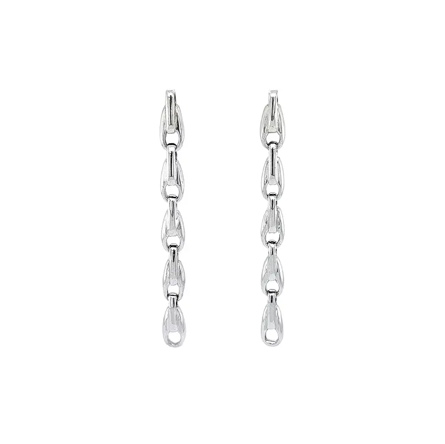 White Gold dangle earrings with elegant chain design