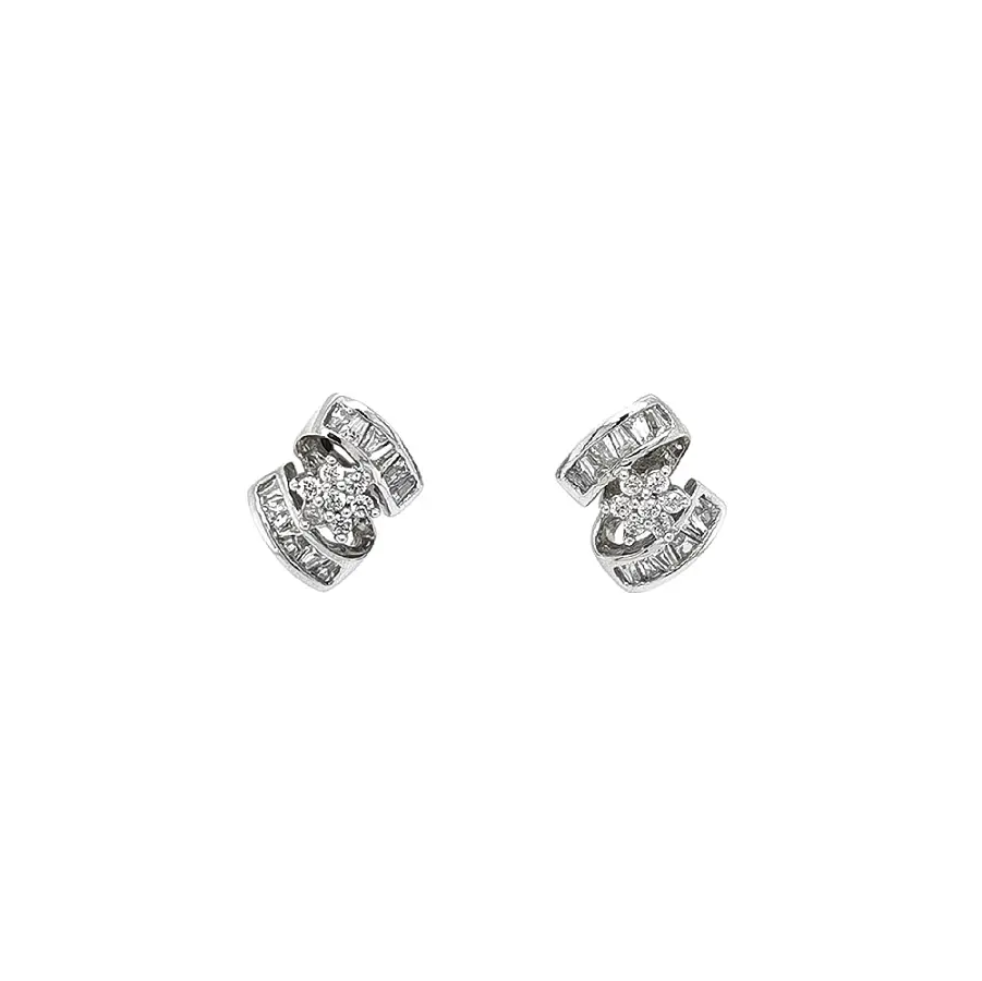 Elegant White Gold Earrings with Zircons