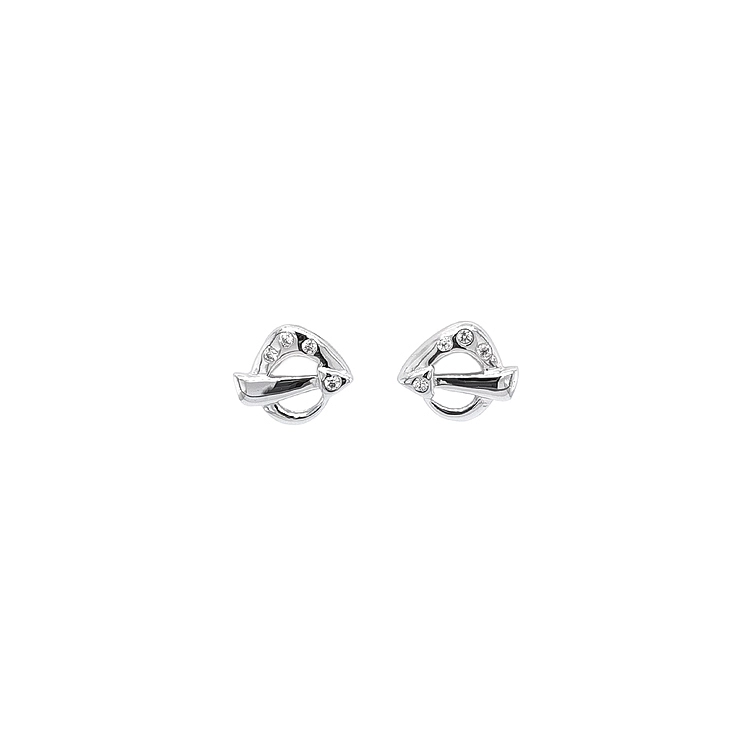 Earrings with White Gold Zircons