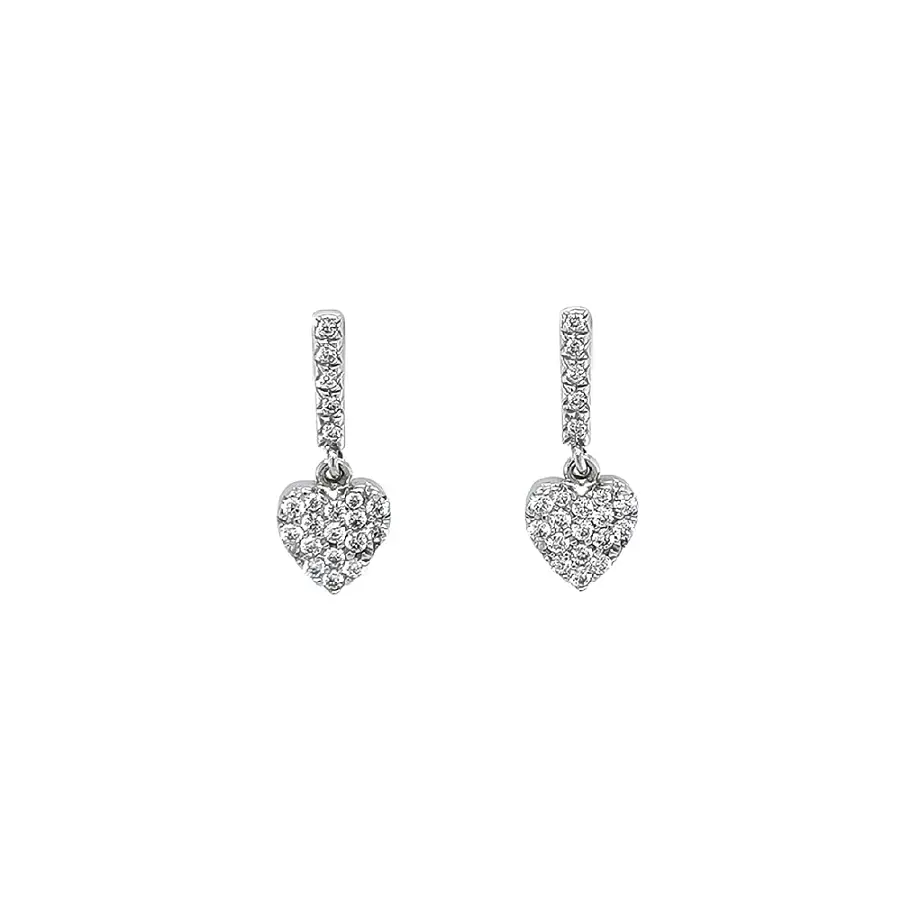 Luxury Heart Shaped Earrings with Sparkling Stones
