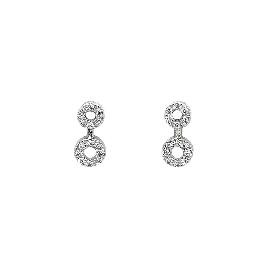 Earrings with White Gold Zircons