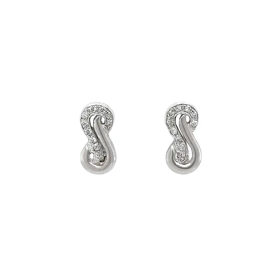 Earrings with White Gold Zircons