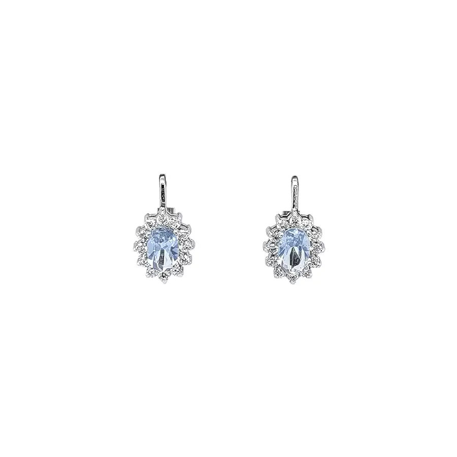 White Gold Earrings with Blue Topaz