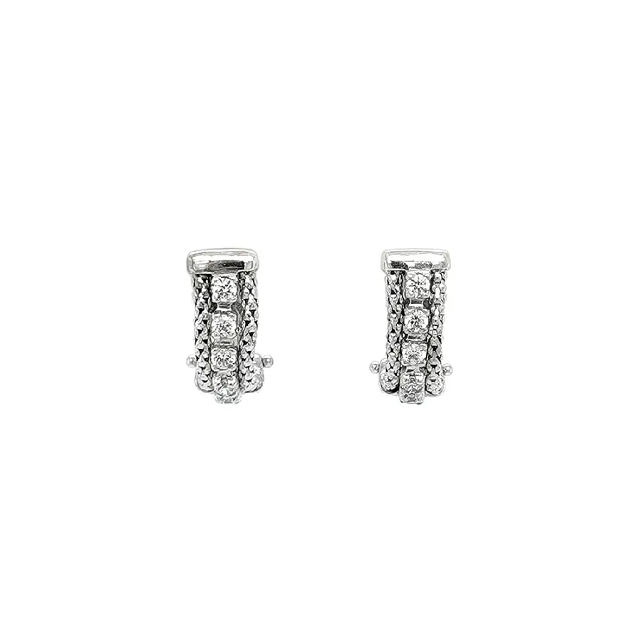 Earrings with White Gold Zircons