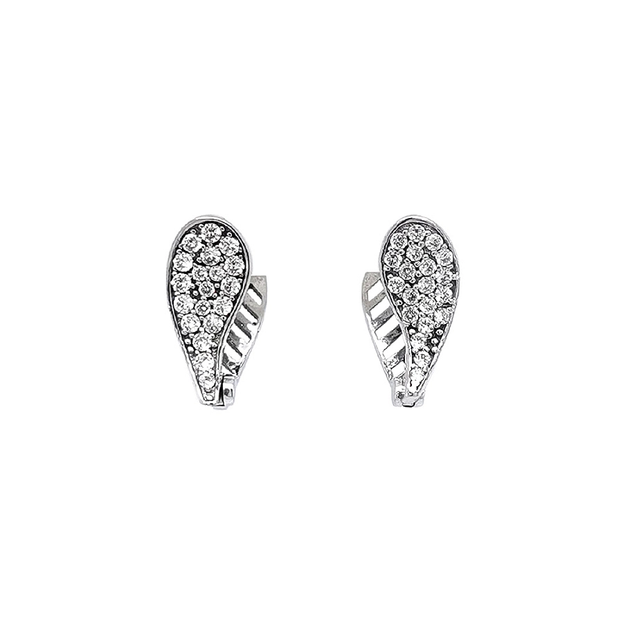 Earrings with White Gold Zircons