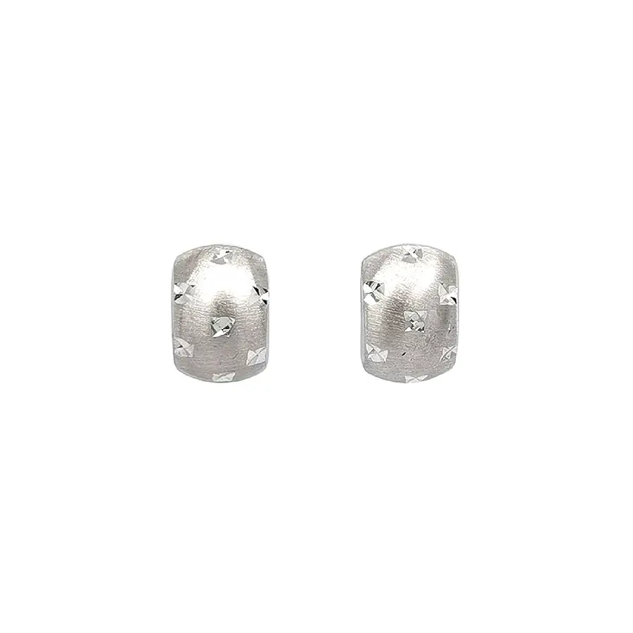 Timeless White Gold Earrings with Textured Surface