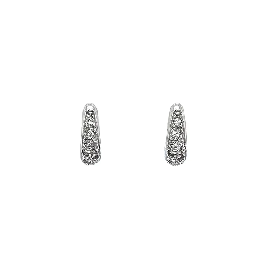 Earrings with White Gold Zircons