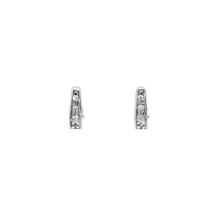 Decent White Gold Earrings with Zircons