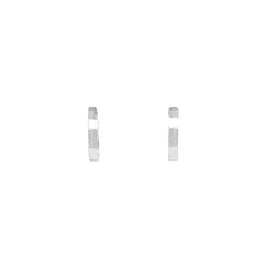 White Gold Earrings with Clean and Modern Design