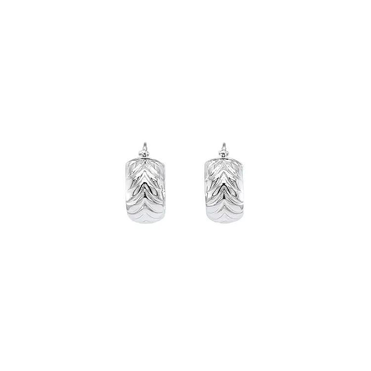 White Gold Round Earrings