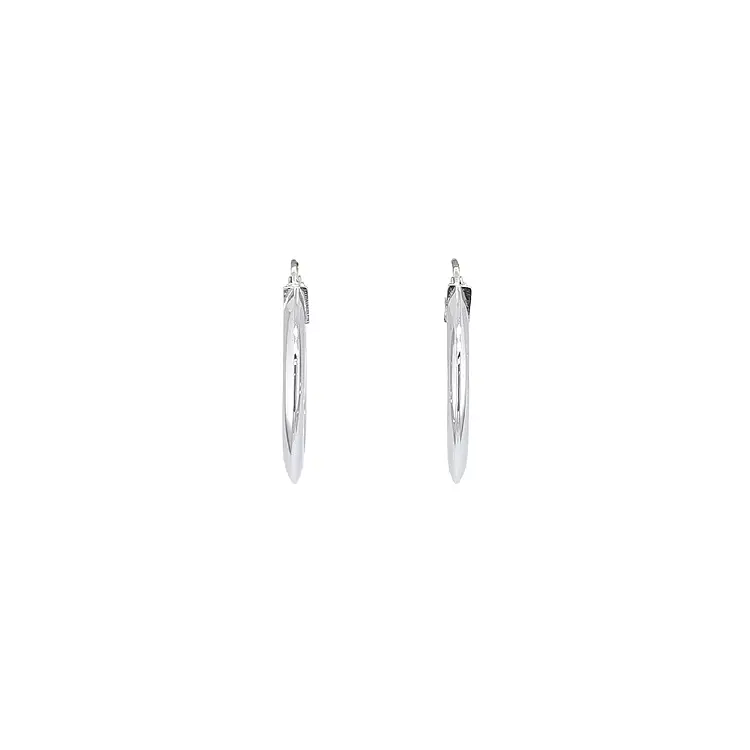 White Gold Round Earrings