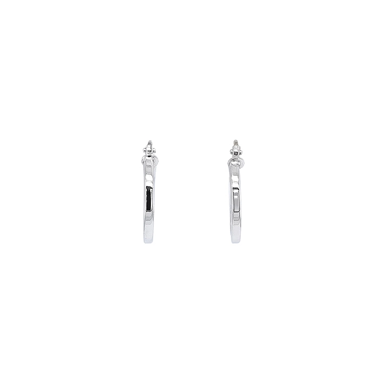 White Gold Round Earrings