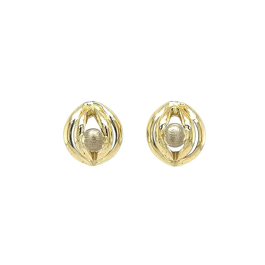 Timeless Earrings with Gold Ball and Unique Design