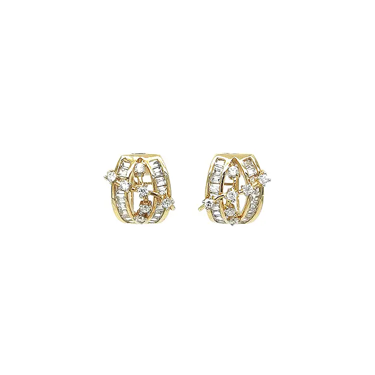 Gold Earrings with Zircons