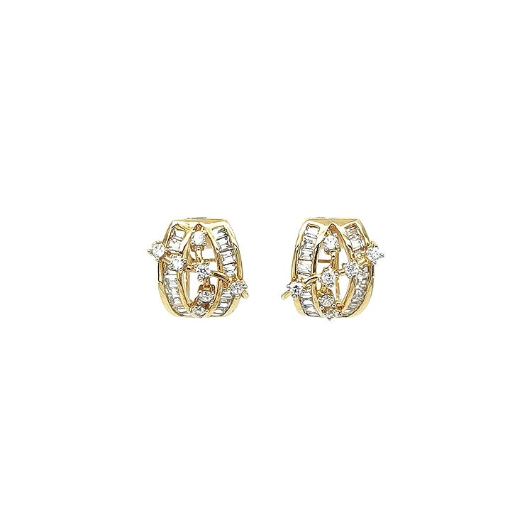 Gold Earrings with Zircons