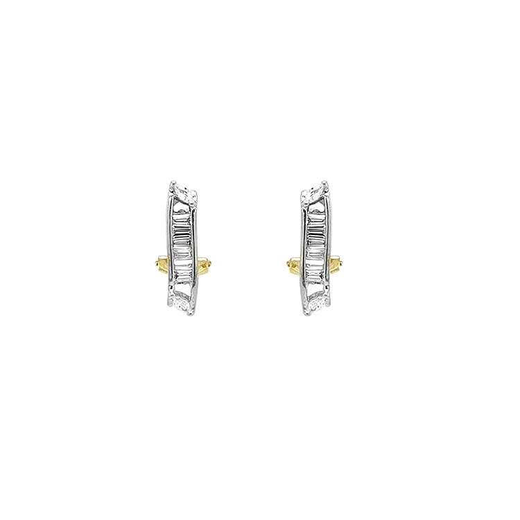 Gold Earrings with Zircons