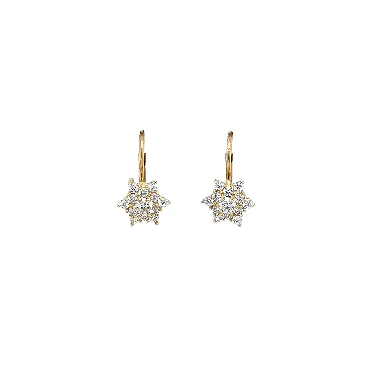 Gold Earrings with Zircons