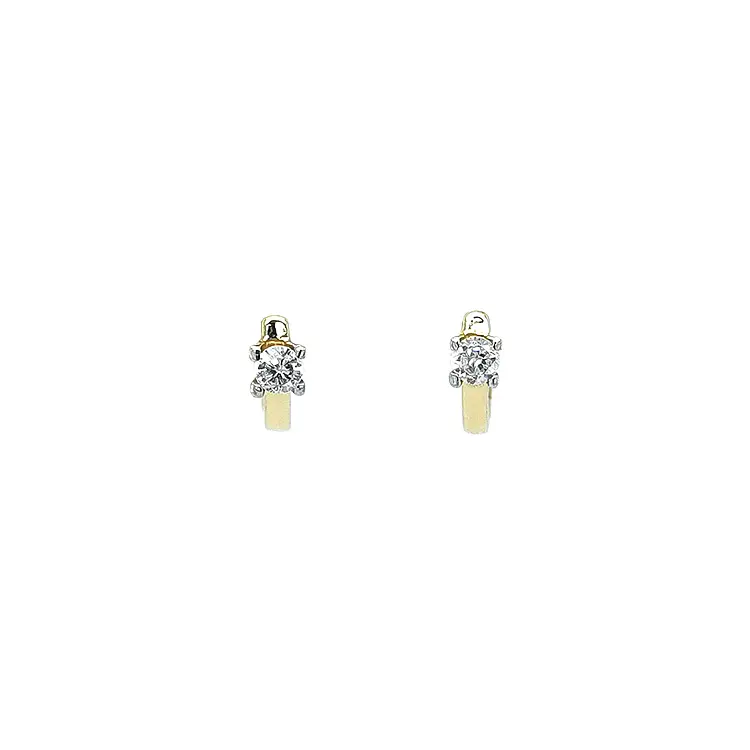 Gold Earrings with Zircons