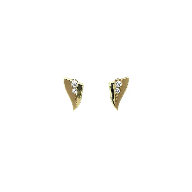 Gold Earrings with Zircons
