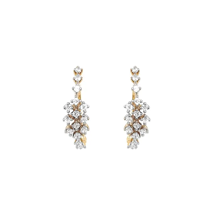 Gold Earrings with Zircons