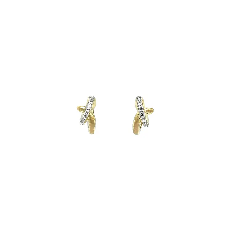 Gold Earrings with Zircons