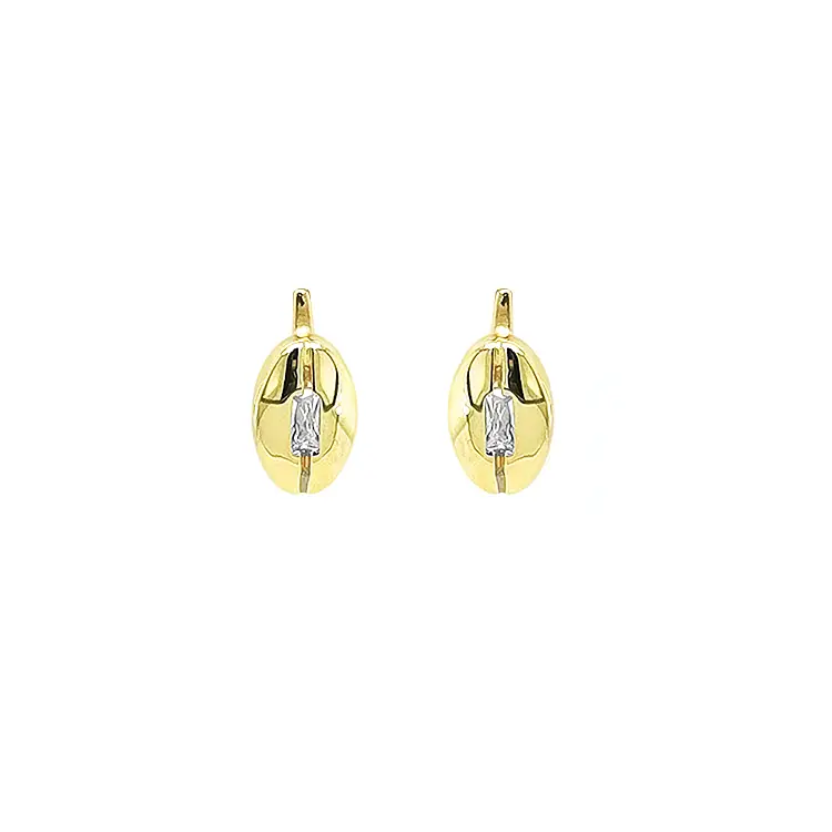 Gold Earrings with Zircons