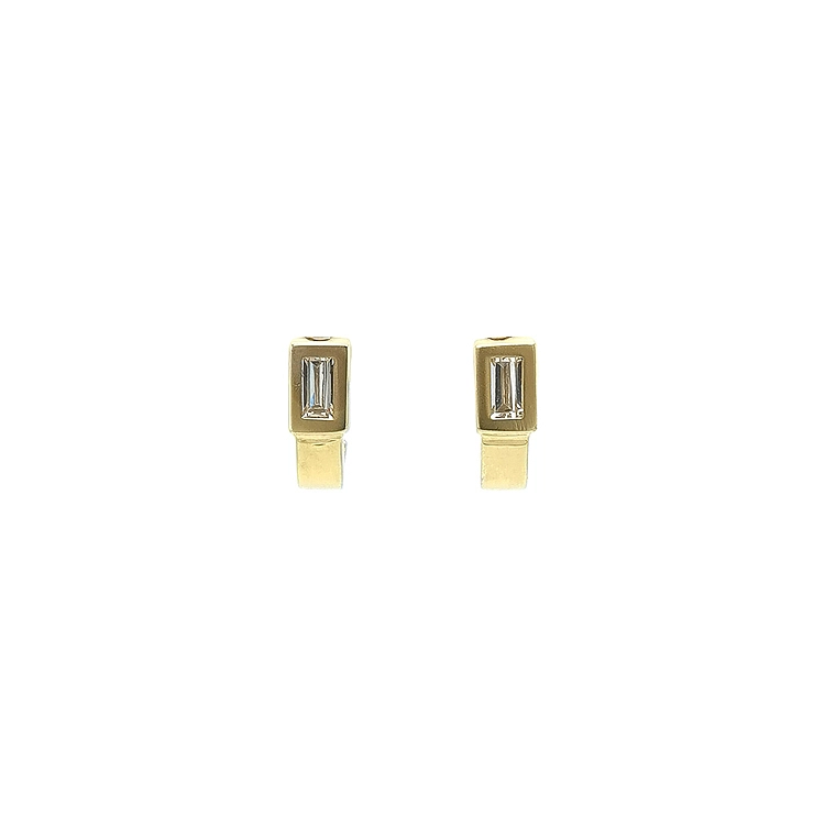 Gold Earrings with Zircons