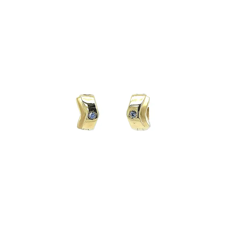 Gold Earrings with Zircons