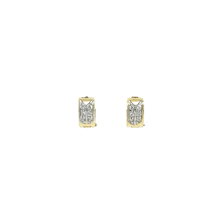 Gold Earrings with Zircons