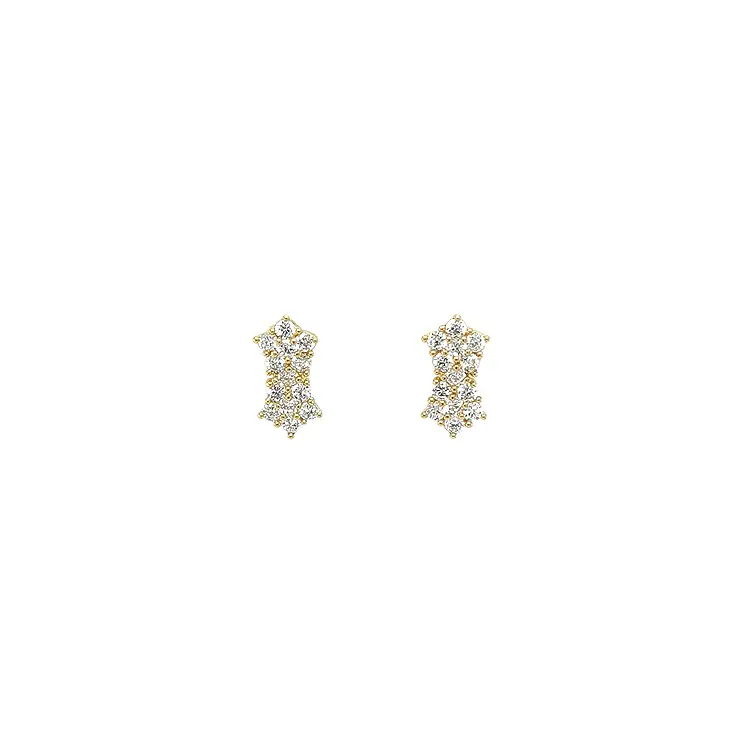 Gold Earrings with Zircons