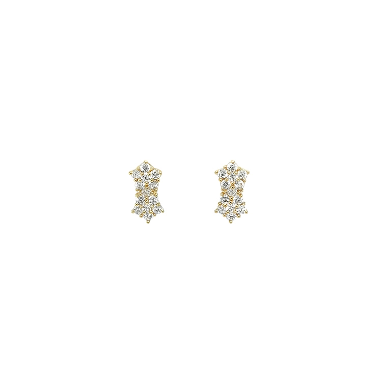 Gold Earrings with Zircons
