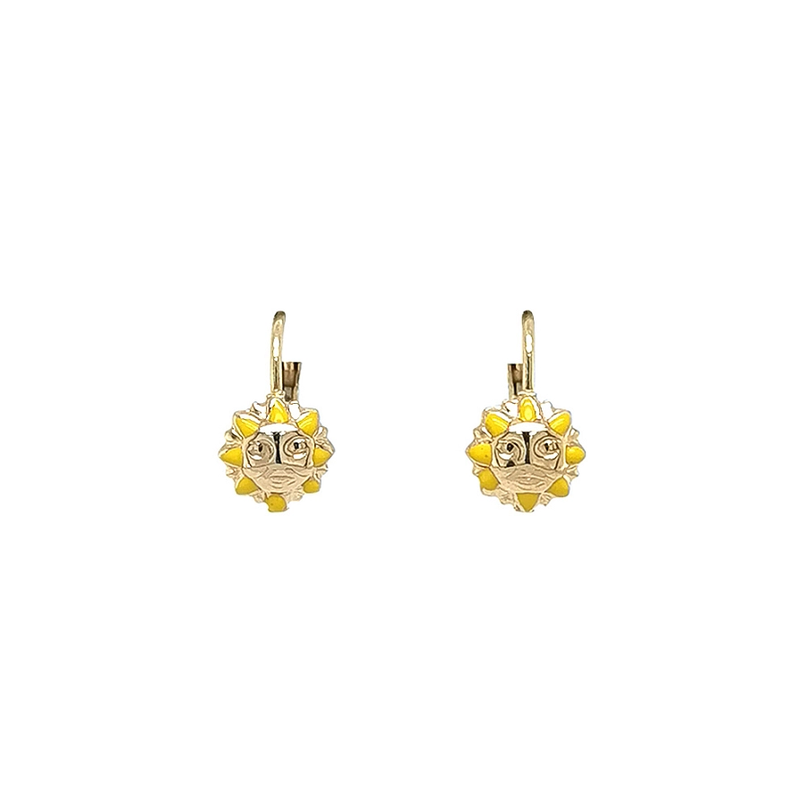 Gold Earrings with Sun motif