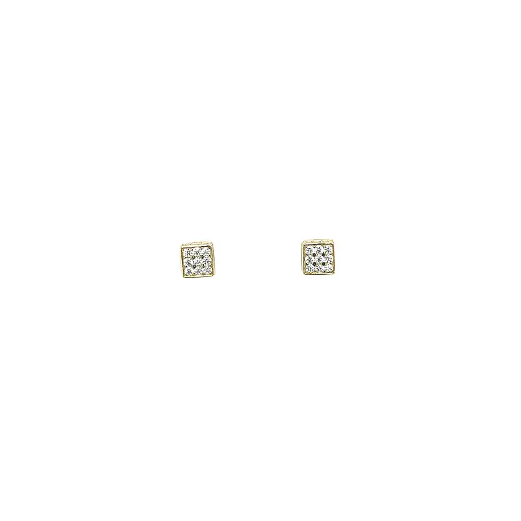 Gold Earrings with Zircons