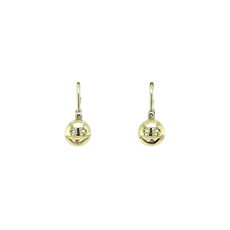 Gold Earrings with Original Smiley Detail