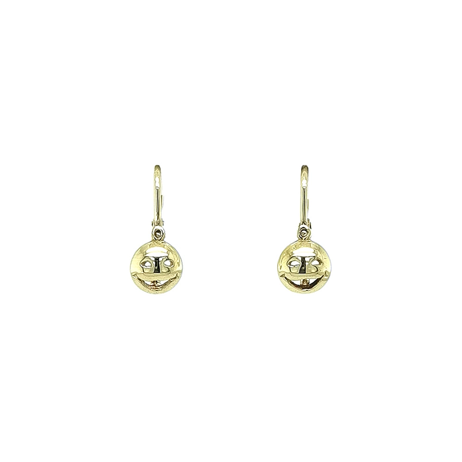 Gold Earrings with Original Smiley Detail