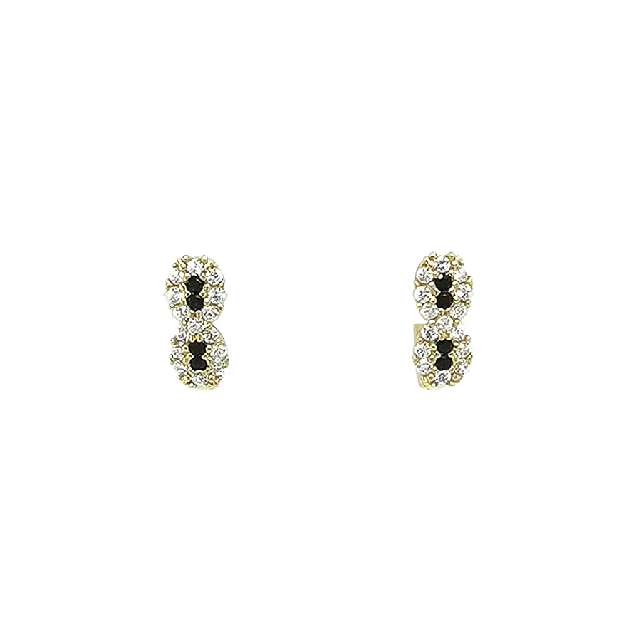 Gold Earrings with Zircons