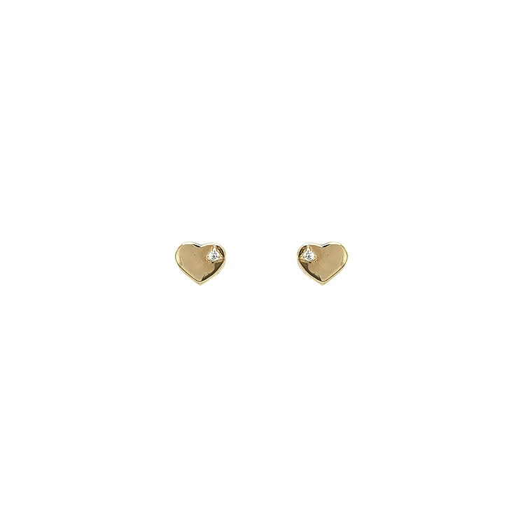 Golden Baby Earrings Hearts