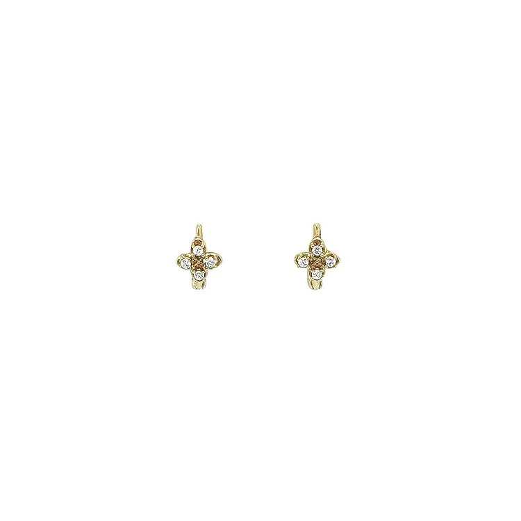 Gold Earrings with Zircons