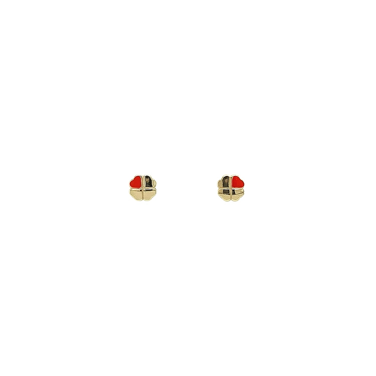 Gold Pecek Earrings Quatrefoil