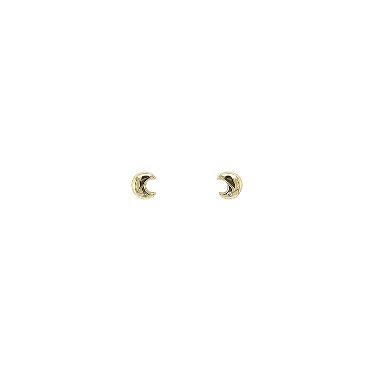 Gold Pecek Earrings Moon